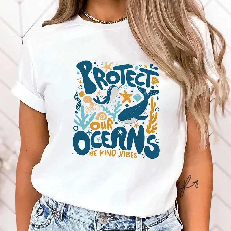 Premium T shirtHot Protect The Ocean Printed T Shirts White - Shop at LoveMi