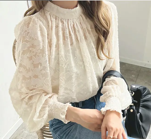 Lace Top Sun Protection Shirt Apricot - Shop at LoveMi