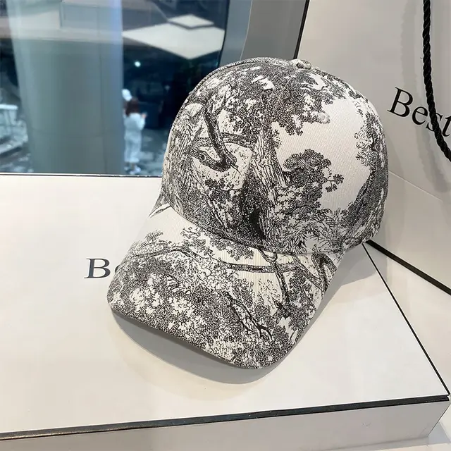 Baseball All matching Printed Peaked Cap Black - Shop at LoveMi