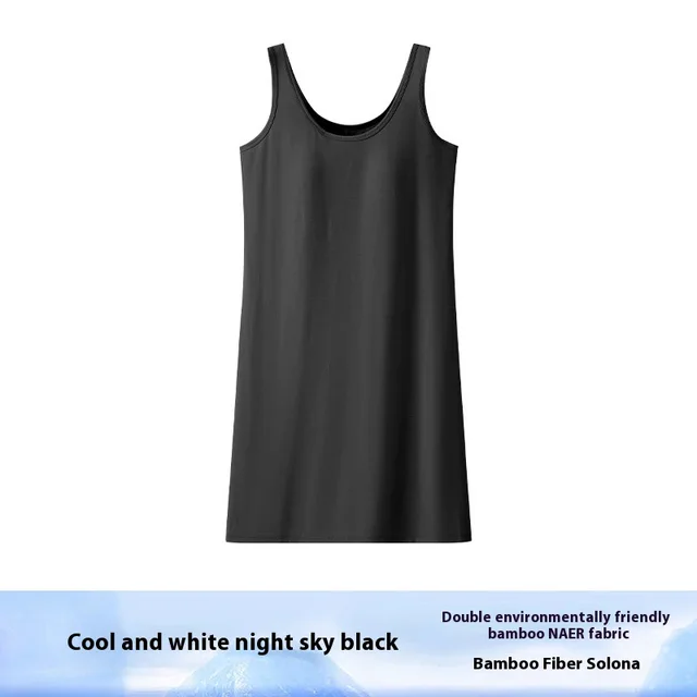 Camisole Thin Pajamas Women's Bamboo Fiber Night Sky Black - Shop at LoveMi