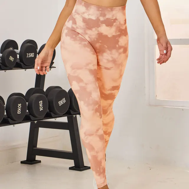 European And American Digital Printing Women's Fitness Seamless Bra Shorts Trousers Brown Trousers - Shop at LoveMi