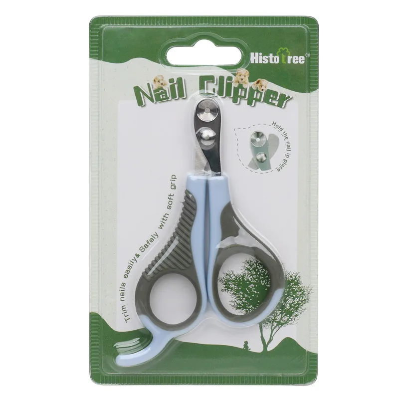 Household Portable Plastic Round Hole Pet Nail Clipper - Haze Blue