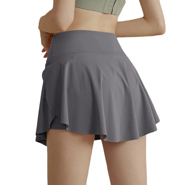 Lined Anti exposure Tennis Skirt Fitness Sports Skirt Gray - Shop at LoveMi