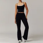 Flared Pants Suit Black