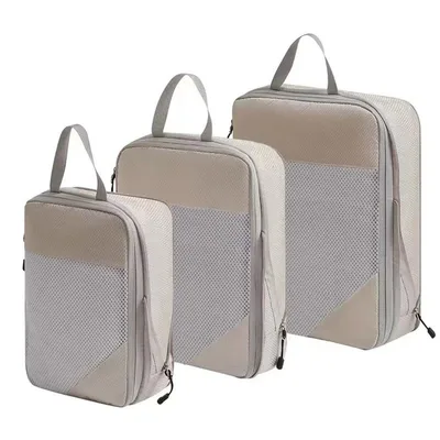 Compression Three piece Set Luggage Storage Bag Beige - Shop at LoveMi