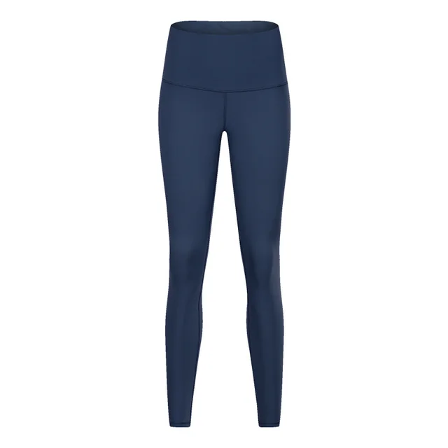 Women's Solid Color High Waist Hip Lift Stretch Yoga Pants Dark Blue - Shop at LoveMi