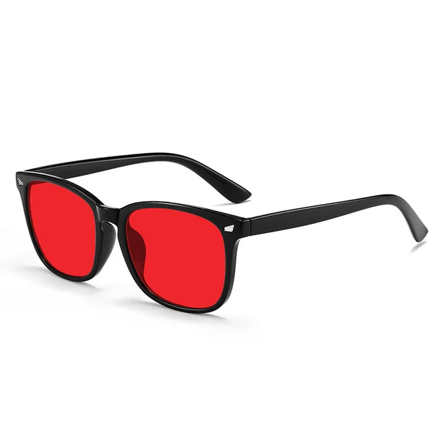 Beige Chic Nail Trendy Sleep Lens Anti blue Light Black Frame Red Film - Shop at LoveMi