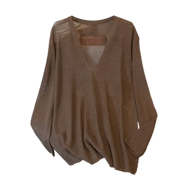 Loose And Slimming Casual Top That Covers The Belly Coffee - Shop at LoveMi
