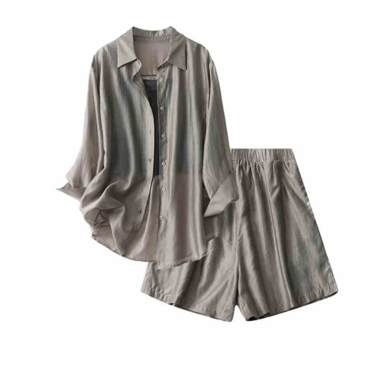A Complete Set Of Plus Size Age Reduction Outfits For Women - Grey