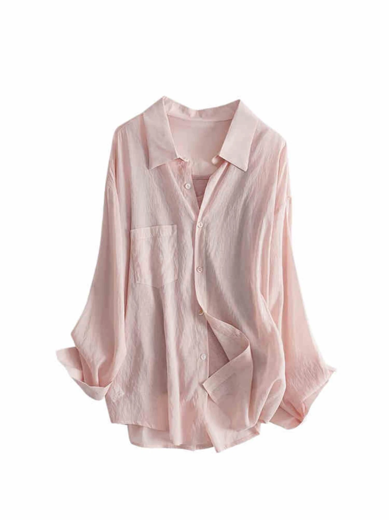 Skinny French Thin Sunscreen Shirt - Pink