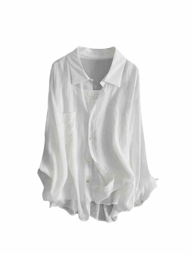 Skinny French Thin Sunscreen Shirt White - Shop at LoveMi