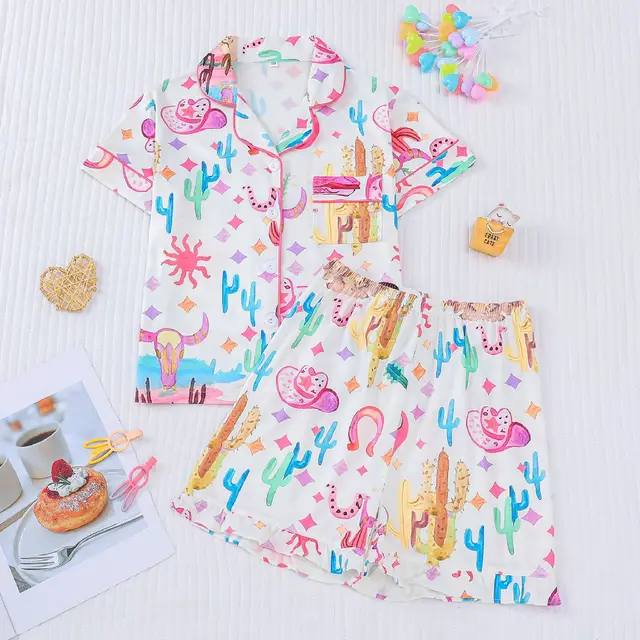 Women's Fashionable Elegant Cardigan Pajamas Suit White - Shop at LoveMi