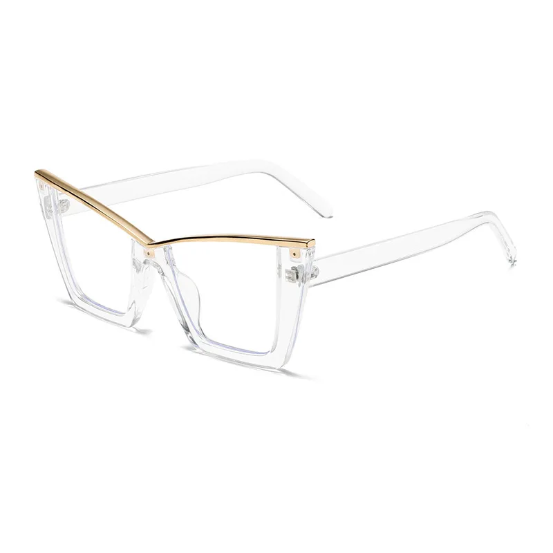 European And American Ins Cat Eye Frame Trendy All match Anti blue Light Glasses Gray - Shop at LoveMi