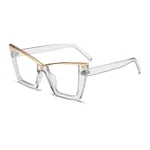 European And American Ins Cat Eye Frame Trendy All-match Anti-blue Light Glasses - Grey