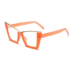 Orange Frame Plain Glasses