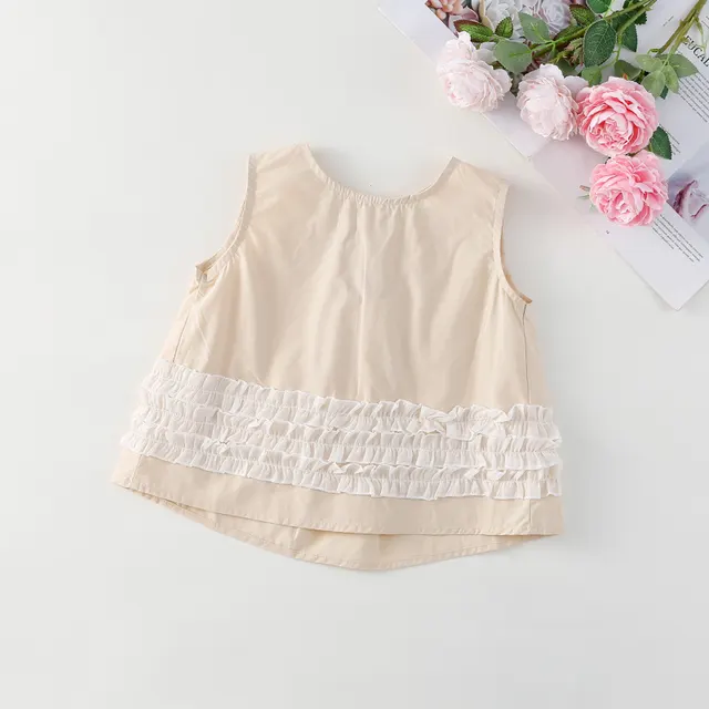 Minimalist Design Vest Top For Girls Beige - Shop at LoveMi