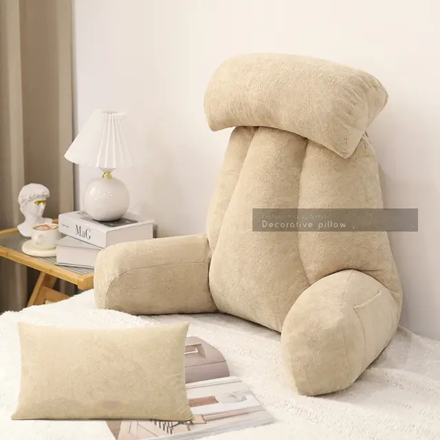 Bedhead Soft Bag, Large Backrest Cushion, Reading Bed Backrest Pillow Beige - Shop at LoveMi
