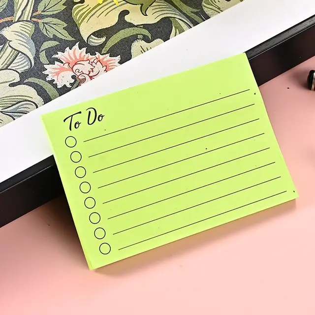 Horizontal Line Sticky Notes Office Notebook For Correction Fluorescent Yellow - Shop at LoveMi