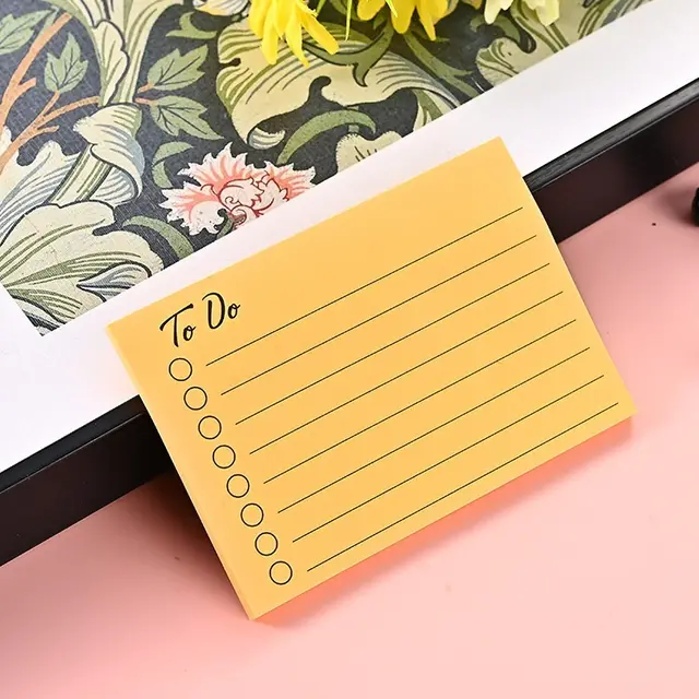 Horizontal Line Sticky Notes Office Notebook For Correction Orange Yellow - Shop at LoveMi