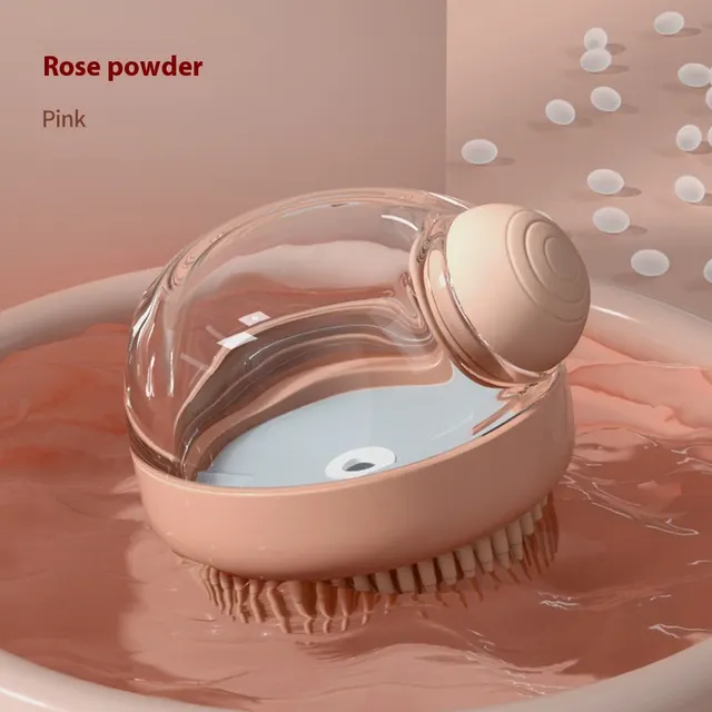 Pet Bath Silicone Bath Brush Rose Powder - Shop at LoveMi