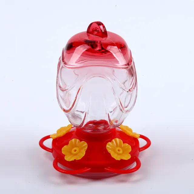 Painted Glass Feeder Glass Garden Decoration Red - Shop at LoveMi
