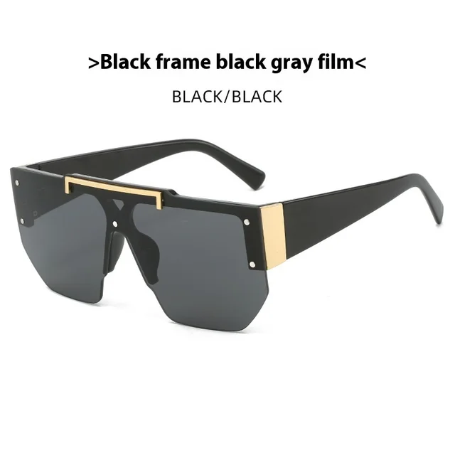 European And American Fashion Large Rim Sunglasses Cycling Black Frame Black Gray - Shop at LoveMi