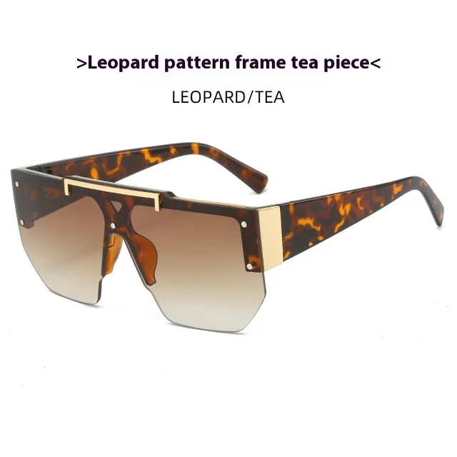 European And American Fashion Large Rim Sunglasses Cycling Leopard Print Box Tea - Shop at LoveMi