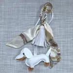 White Dog Beige Scarf
