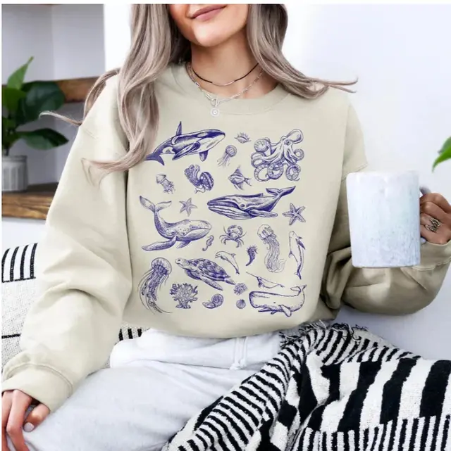 Female Creative Cartoon Print Casual Sweatshirt Khaki - Shop at LoveMi