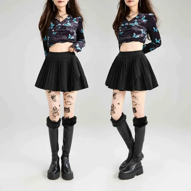 French Style Embroidered Lace Patchwork Top Black Short Skirt - Shop at LoveMi