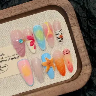 Three-dimensional Starfish Island Vacation Style Wear Nail Tip - Large L