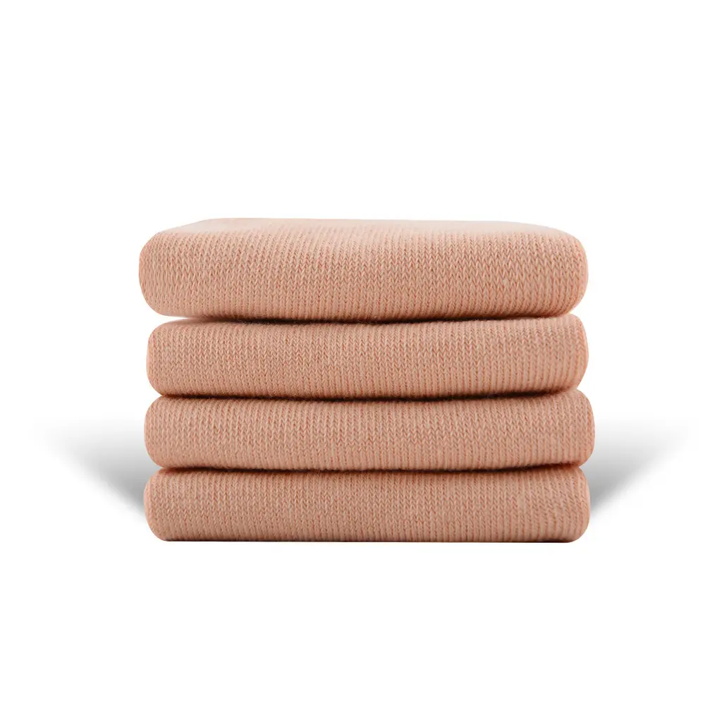 Solid Color High-elastic Mid-calf Boneless Macaron Colored Cotton Socks - Bare Pink