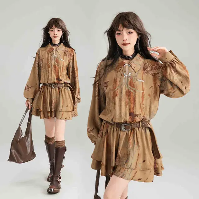 Advanced Brown Leather Jacket For Women Deep Khaki Dress - Shop at LoveMi