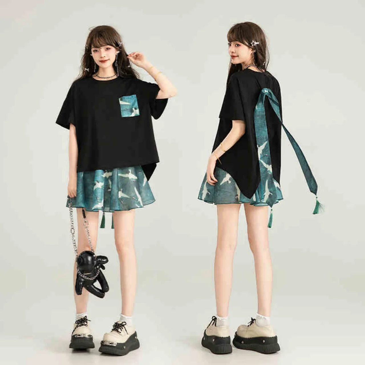 Summer Niche Chic Loose Short Sleeved Shirt - Black Short Sleeved