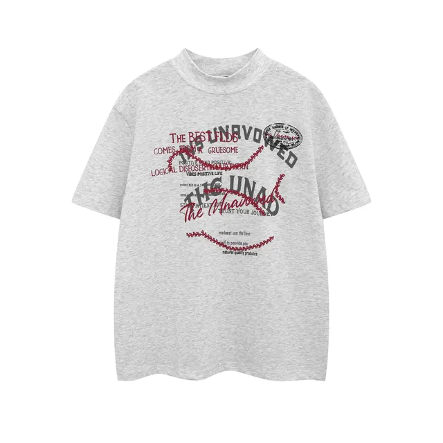 Women's High Street Top With Letter Print Light Gray - Shop at LoveMi