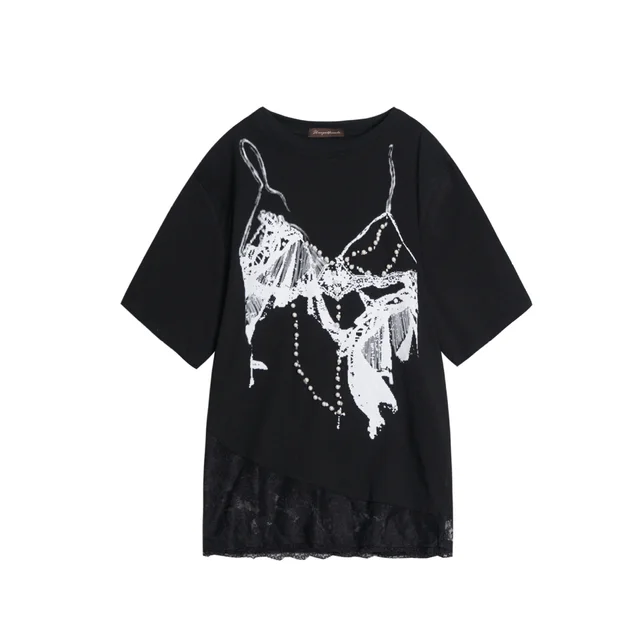 Retro Women's Stitching Design Short Sleeve Black - Shop at LoveMi
