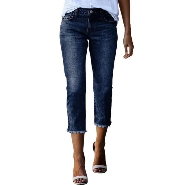 Fashionable Retro Slim fit Stretch Jeans For Women Dark Blue - Shop at LoveMi