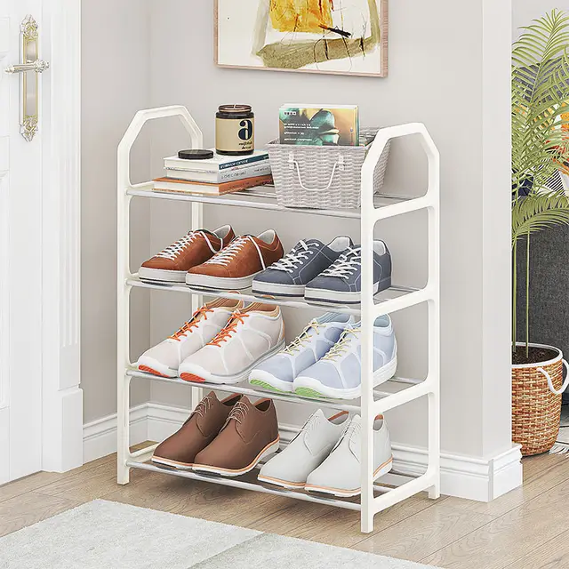 Simple Trapezoidal Home Door Dormitory Bedroom Storage Shoe Cabinet White - Shop at LoveMi