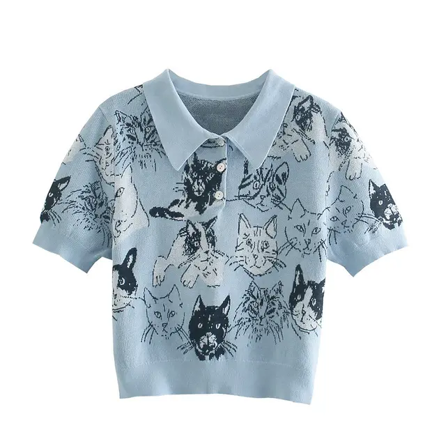 High Waisted Short Thin Knit Shirt Image Color - Shop at LoveMi