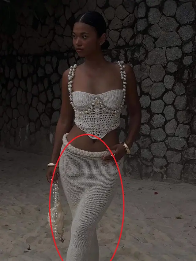 Sexy Solid Color Crop top Spaghetti strap Beading Top Beige Skirt - Shop at LoveMi