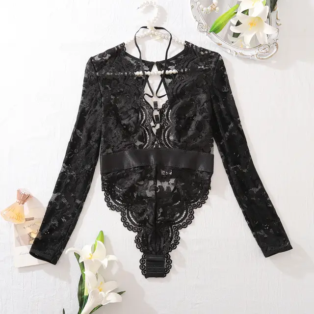 Fashion Special interest Mesh Transparent Backless Hollow Comfort Jumpsuit Black - Shop at LoveMi