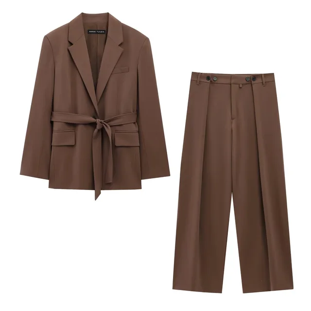 Women's Belted Blazer And Pants Suit - Shop at LoveMi