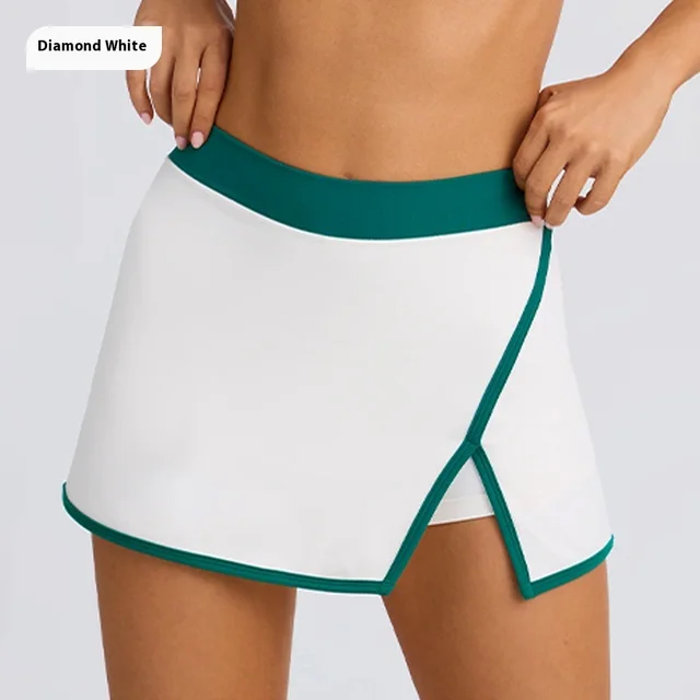 Yoga Underwear Sports And Fitness Running Outdoor Bra And Skirt - Short Skirt Diamond White - View 1