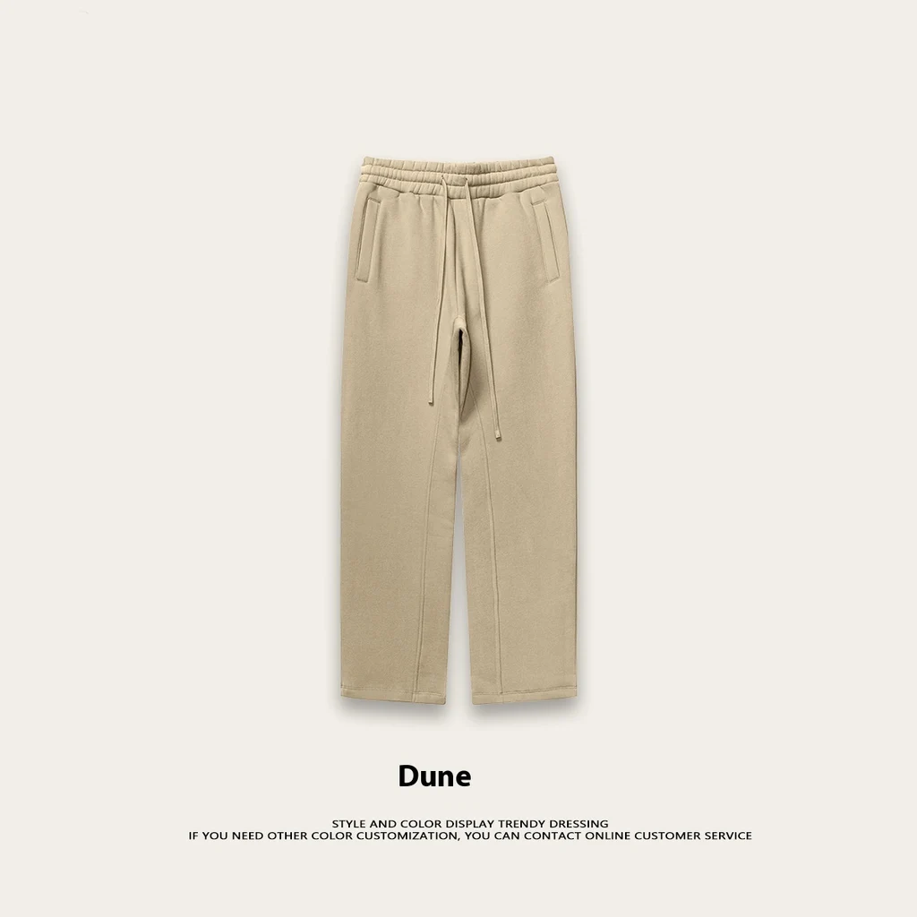 Autumn Fleece Solid Color Hooded Sweater Casual Loose Cardigan Sports Pants - Pants Sand Color Velvet