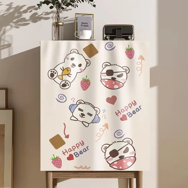 Self adhesive Punch free Velcro Cabinet Shade Curtain Happy Bear - Shop at LoveMi