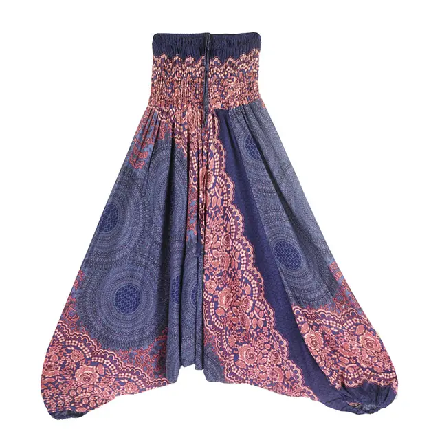 Women's Fashion Personality Bohemian Saggy Pants A00603 Pop Sapphire Blue - Shop at LoveMi