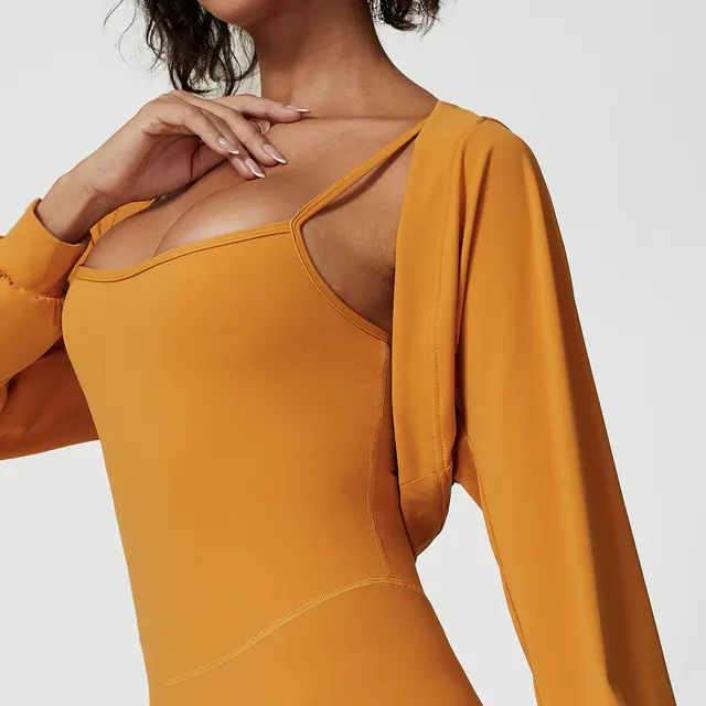 Small Shawl Sports Yoga Sun Protection Top Risheng Yellow - Shop at LoveMi