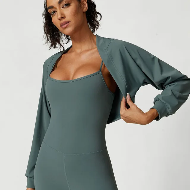Small Shawl Sports Yoga Sun Protection Top Sage Green - Shop at LoveMi