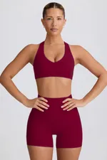 Wine Red Shorts Suit