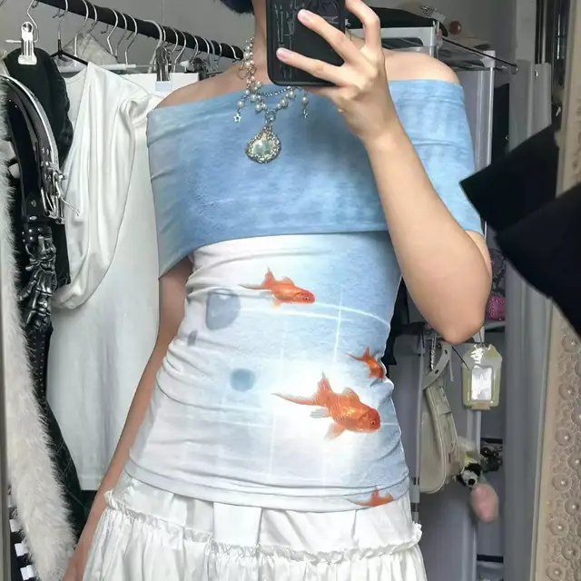 Soda Daikin Fish Printed Mesh T shirt Design - Shop at LoveMi